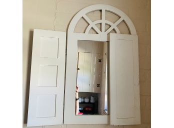 Decorative White Wall Mirror With Shutters (Zone 1)