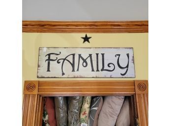 Wooden Family Sign Plus Metal Star (Room 2)