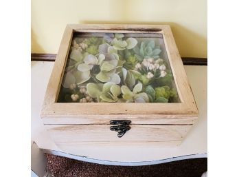 Succulent Greenery In Light Wood Shadowbox (Zone 3)