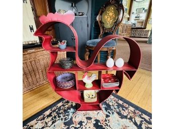 Tin Rooster Shelf With Assorted Miniatures And Small Dishes (Room 2)