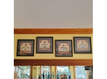 Set Of 4 Prints. Believe, Hope, Dream & Imagine (Room 2)