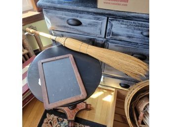 Vintage Writing Chalkboard And Fireplace Broom (Room 2)