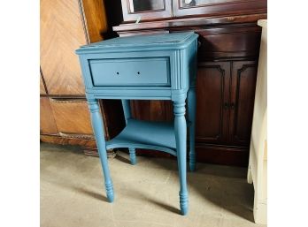 Teal Blue Painted Table With Drawer - Needs Hardware * (Barn - Main Room)