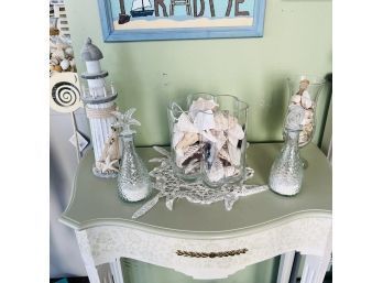 Decorative Lighthouse, Vase With Shells And Bottles (Room 5)