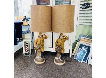 Pair Of Vintage Fishermen Lamps (Room 5)