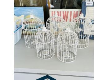 Set Of Five Decorative Candle Holder Bird Cages (Room 5)