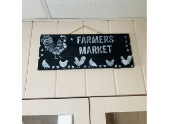 Hanging 'Farmers Market' Wood Plank Wall Art (Zone 1)