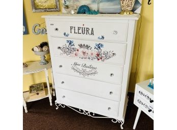 White French Inspired Solid Wood Five-Drawer Dresser 36'x47'x18' (Zone 3)