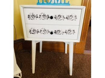 White And Black Two-Drawer Side Table 16'x23'x16' (Zone 3)