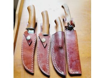 Vintage Hunting Knives With Sheaths (Bedroom)