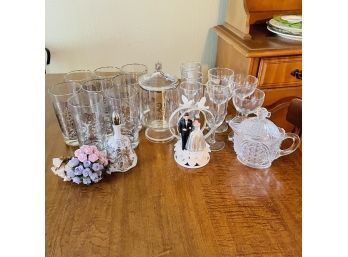 Set Of 25th Wedding Anniversary Glasses, Stemware, And Accessories (Upstairs Kitchen)