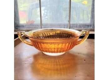 Imperial Optic & Buttons Carnival Glass Bowl In Marigold(Bedroom)