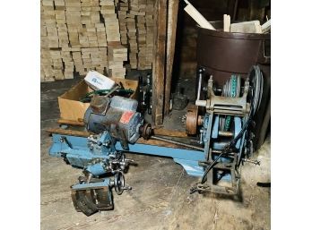 Blue Vintage Atlas Lathe With Stand And Accessories (Barn Second Floor)