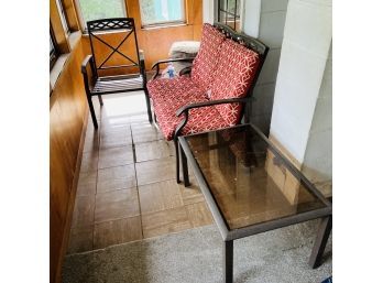 Patio Seating Set With Loveseat, Arm Chair And Coffee Table (Upstairs Patio)