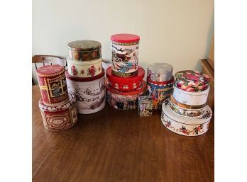 Lot Of Holiday Tins And Canisters (Upstairs Kitchen)