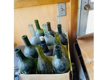 Assorted Vintage Wine Bottle Lot (Porch)