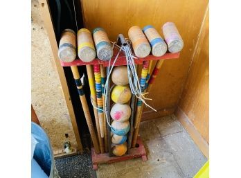 Vintage Wooden Croquet Set (Porch)