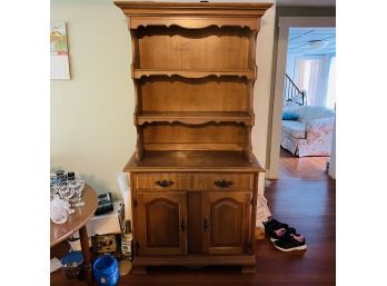 Beautiful Large Solid Wood Hutch With Two Drawers And Cabinets (Upstairs Kitchen)