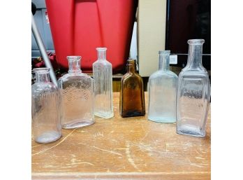 Lot Of Six Miscellaneous Antique Glass Bottles (Zone 4)