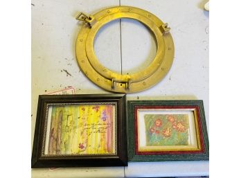 Decorative Hanging Metal Porthole And Framed Art Prints (Zone 1)