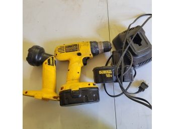 Dewalt Drill, Light And Charger (Zone 1)