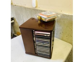 Assorted CD Lot With Faux-Wood Spinning Storage Tower (Zone 1)