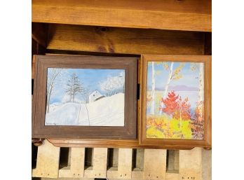 Lot Of Two Wood Framed Paintings (Zone 4)