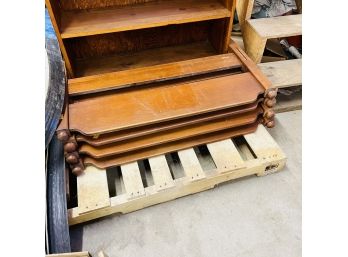 Pair Of Vintage Sold Wood Twin Size Beds (Zone 3)