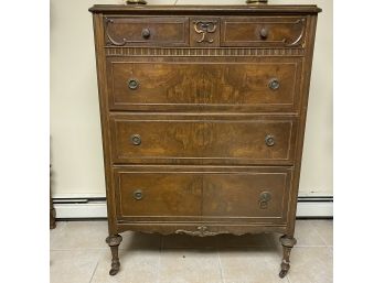 Vintage Wheeled Five-Drawer Dresser (Basement)