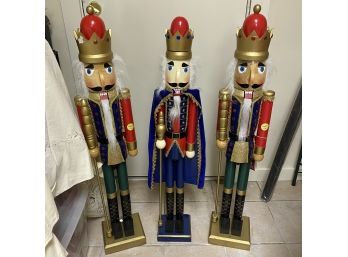 Assorted 42' Wooden Nutcrackers Set Of Three (Basement)