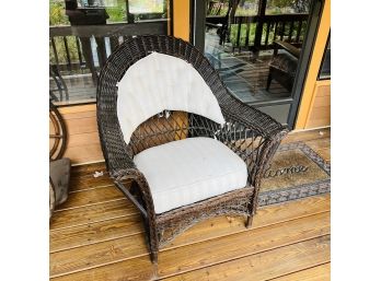 Vintage Wicker Chair With Cushions (Porch)