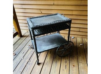 Vintage Wicker Serving Cart (Porch)