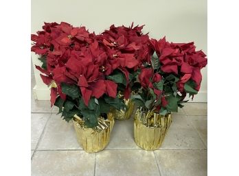 Bin Lot Of Faux Silk Poinsettia In Used Condition