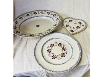 Nicholas Mosse Irish Pottery Plate, Platter And Heart Dish (Basement Room)