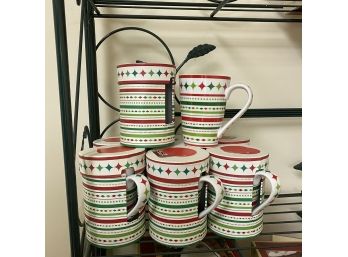 Set Of Seven Christmas Mugs In Giftboxes (Basement)