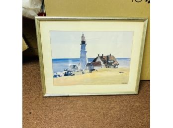 Edward Hopper Portland Head Lighthouse Framed Print (Porch)