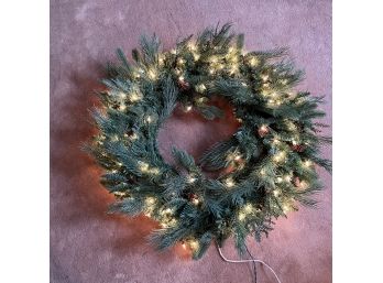 Large Frontgate Holiday Wreath With Pine Cones