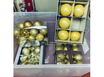 Assorted Gold-Finish Glass Ornaments Lot No. 2 (Basement)