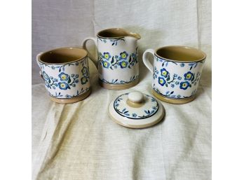 Nicholas Mosse Irish Pottery Mugs, Small Pitcher And Lid (Basement Room)