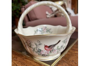 Lenox Serenade Basket With Florals And Birds