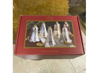 Lenox Set Of Six Glass Ornament Bells (Basement)