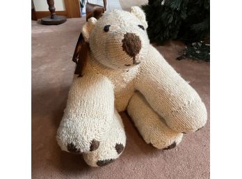 Adorable Large Hand-Knitted Wool Polar Bear - Made In Kenya