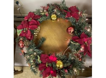 Large Holiday Wreath With Lights