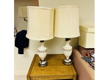 Pair Of Vintage Ceramic Lamps (Basement)