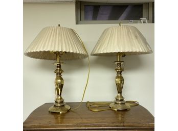 Pair Of Vintage Multi-Bulb Metal Table Lamps (Basement)