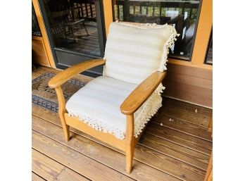 Vintage Wood Chair With Textured Cushions (Porch)