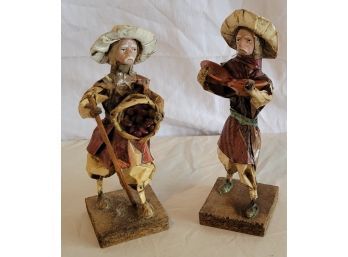 Set Of 2 Mexican Paper Mache Figurines