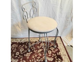 Metal Vanity Stool With Padded Top