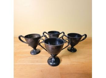 Set Of 4 Vintage Silver Colored Trophies