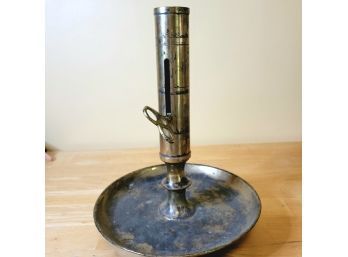 Antique Brass Push Up  Turn Candleholder